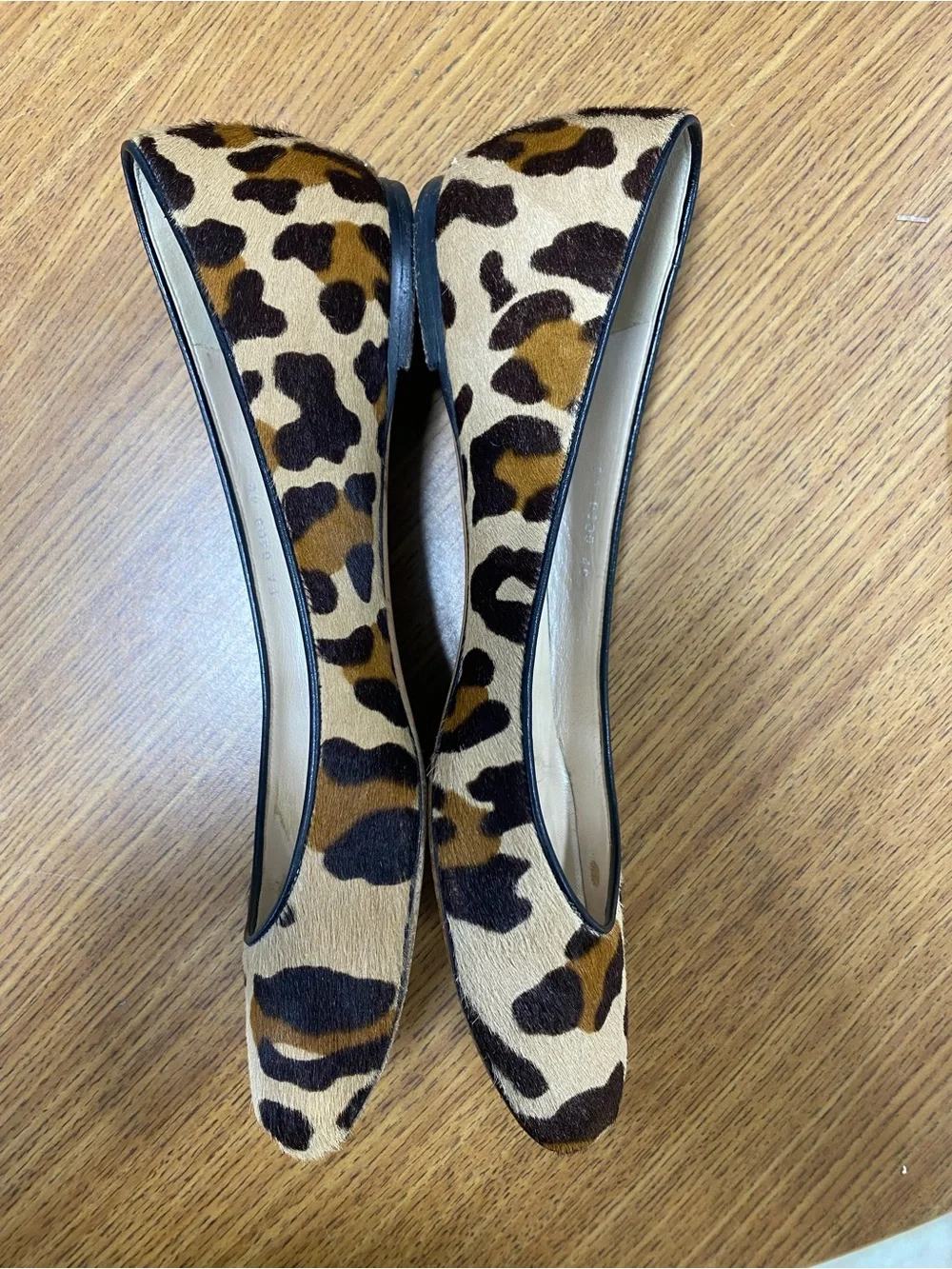Dior Leopard Print Calf Hair Flats in Tan and Brown